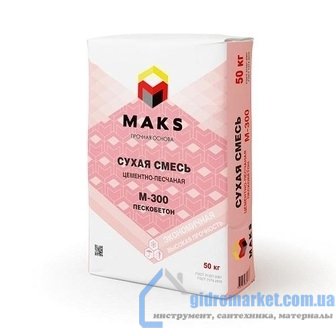 Смесь сухая пескобетон М-300, 50 кг Maks _Макс_