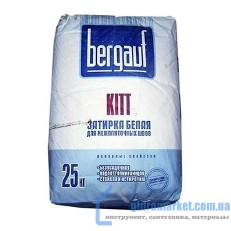 Затирка Kitt 25 кг, белая, Bergauf _Бергауф_