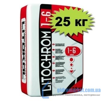 Затирка для швов Litochrom 1-6, C00, белая, 25 кг Litokol _Литокол_
