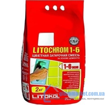 Затирка для швов Litochrom 1-6, C00, белая, 2 кг Litokol _Литокол_
